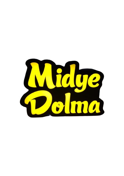 Midye Yazılı Görsel Tabela 3D LED Neon Işıklı Kutu Harf Tabela Pleksiglass