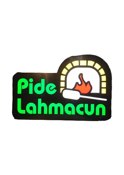 Pide Lahmacun Yazılı Görsel Tabela 3D LED Neon Işıklı Kutu Harf Tabela Pleksiglass