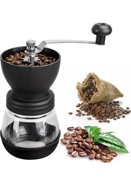 Grossberg Coffee Mokapot ve Yedek Hazneli Cam Kahve Değirmeni Set