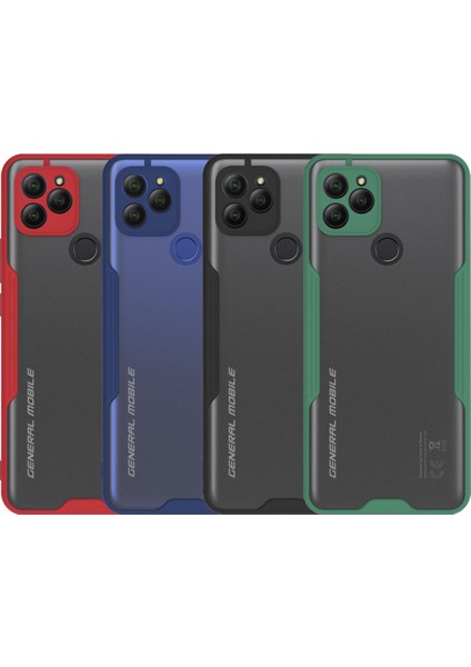 General Mobile GM21 Kılıf Kamera Korumalı Colorful Kapak - Kırmızı indirimleri