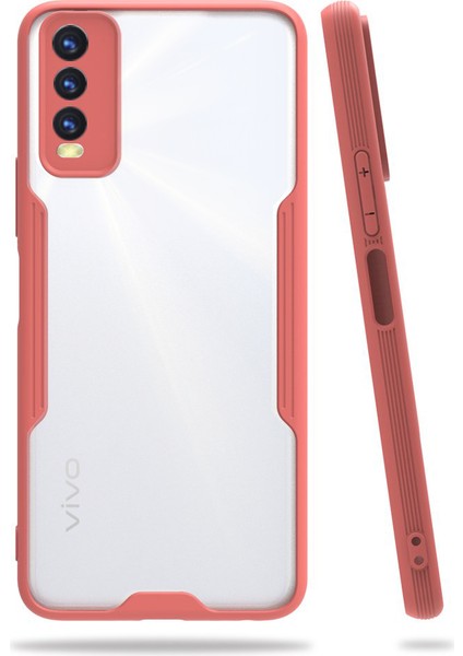 Vivo Y20 Kılıf Kamera Korumalı Colorful Kapak - Pembe