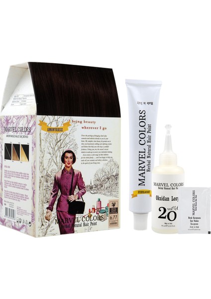 Herbal Naturel Hair Saç Boyası 6.77 Koyu Kumral Yoğun Kahve