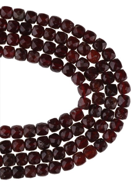 4 x 4 mm Küp Kesim Lal Garnet Taşı Dizi - DZ3900
