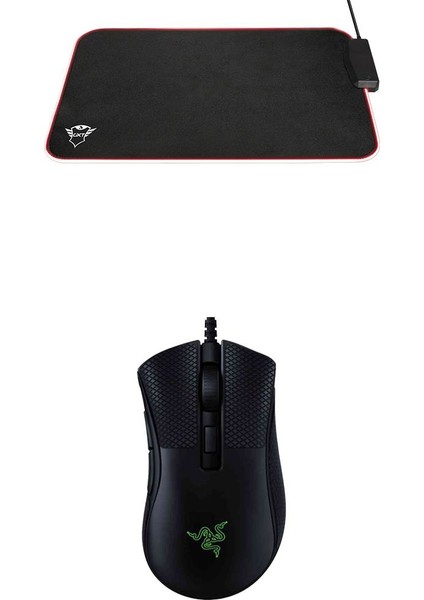 Deathadder V2 Mini Chroma Rgb Gaming Mouse + Trust Gxt 765 Glide-Flex Rgb Mouse Pad With USB Hub