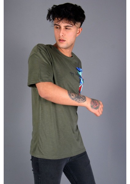 Hacker Denim Erkek Likralı Baskılı Oversıze T-Shirt modelleri