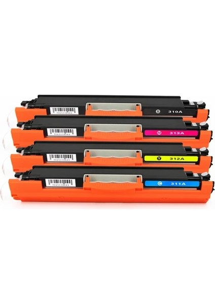 Laserjet CP1025 Uyumlu 4 Renk Muadil Toner Seti CE310A-311A-312A-313A