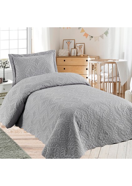 Ivy Gri Tek Kişilik Microfiber Kapitone Yatak Örtüsü