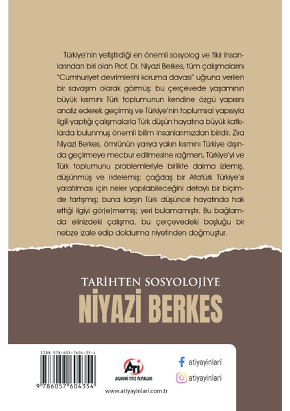Tarihten Sosyolojiye - Niyazi Berkes - Gökhan Ak fiyatları