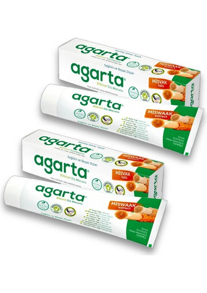 Doğal Misvak Özlü Bitkisel Diş Macunu 100 ml x 2 Adet Florür İçermez Misvak Aromalı