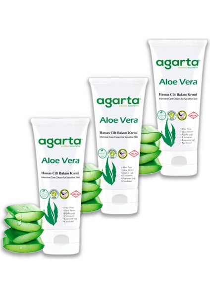 Doğal Aloe Vera Nemlendirici Cilt Kremi 75 ml x 3 Adet