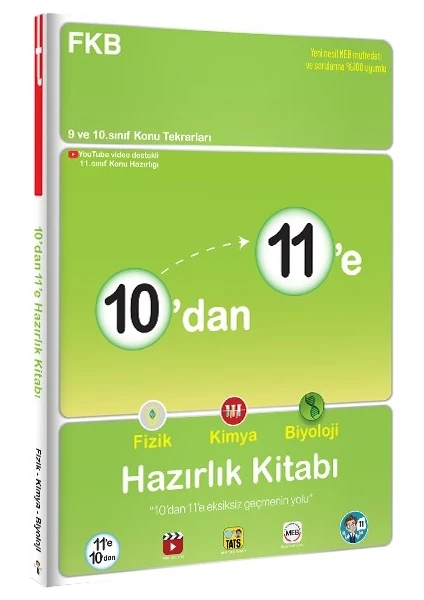 Tonguç Akademi 10'dan 11'e Fizik Kimya Biyoloji Hazırlık Kitabı