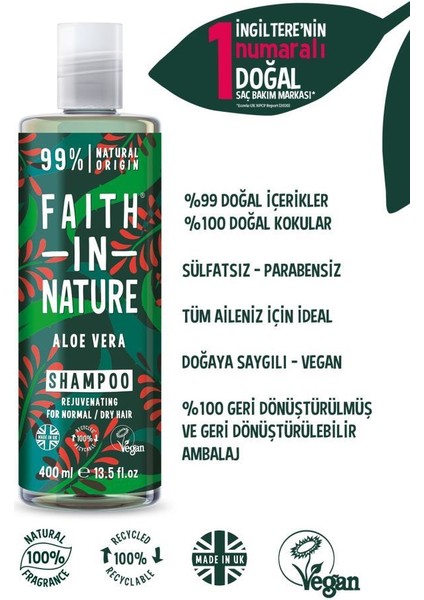 %99 Doğal Içerikli Yenileyici Şampuan- Normal & Kuruya Dönük Saçlar Için Aloe Vera