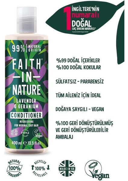 Faıth In Nature %99 Doğal Içerikli Rahatlatıcı Saç Bakım Kremi- Normal&kuruya Dönük Saçlar Için Lavanta&sardunya fiyatları