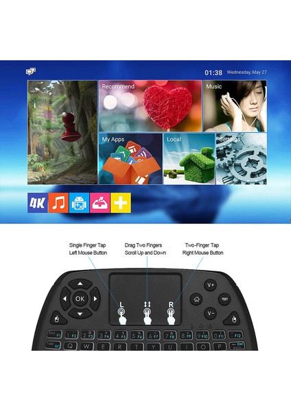 2.4 Ghz Kablosuz Klavye Touchpad Fare Android Tv Kutusu Tv Kutusu İçin (Yurt Dışından)