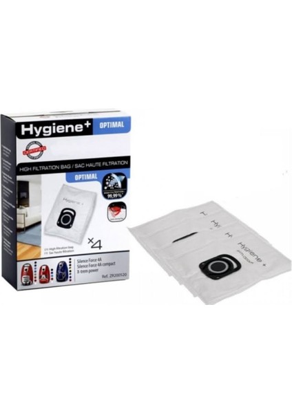 Rowenta Ro 6373EA Silence Force Compact Uyumlu 4lü Toz Torbası ( Kutulu Ürün )