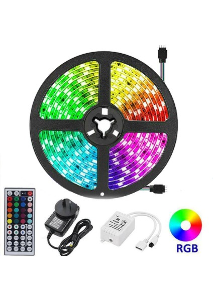 Rgb LED Şerit Işıklar IP65 Su Geçirmez 5050 44KEY Ir Denetleyici Adaptörü 5m (Yurt Dışından)