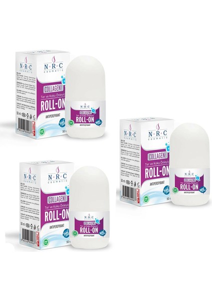 Nrc Roll-On Collagen Takviyeli Antiperspirant 50ML Ter ve Koku Önleyici (3 Kutu)