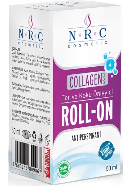 Ter ve Koku Önleyici Collagen Ilaveli Antiperspırant Roll-On 50 ml