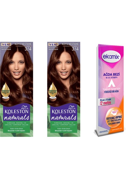 Koleston Naturals Saç Boya 3-4 Koyu Kestane 2 Adet