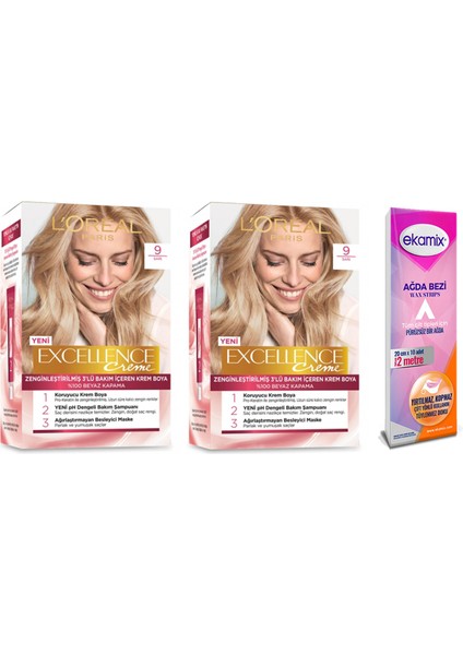Loreal Excellence Creme Boya 9 Sarı 2 Adet