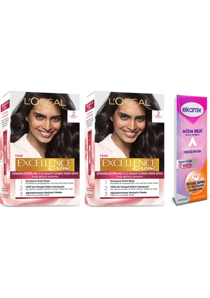 Loreal Excellence Creme Boya 2 Siyah 2 Adet