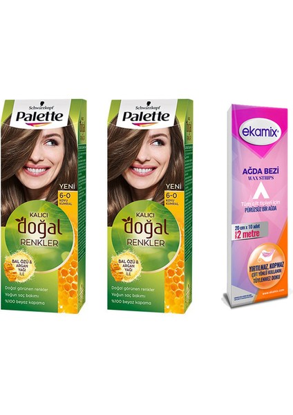 Palette Doğal Renkler Saç Boyası 6-0 Koyu Kumral 2 Adet