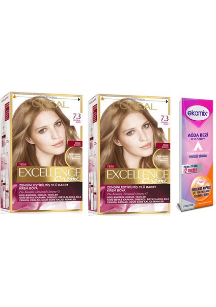 Loreal Excellence Creme Boya  7.3 Kumral Dore 2 Adet