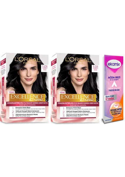 Loreal Excellence Creme Boya 1.01 Derin Saf Siyah 2ADET