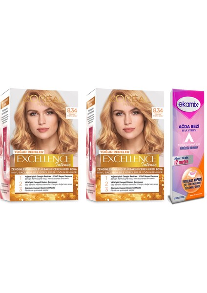 Loreal Excellence Intense Set Boya 8.34 Zengin Sarı 2 Adet