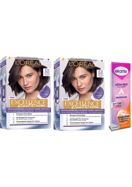 Loreal Paris Excellence Cool Creme 5.11 Ekstra Küllü Açık Kahve 2 Adet fiyatları
