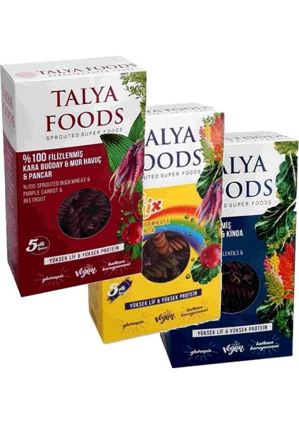 3'lü Paket Glutensiz & Vegan Sebzeli Makarna Avantaj Serisi