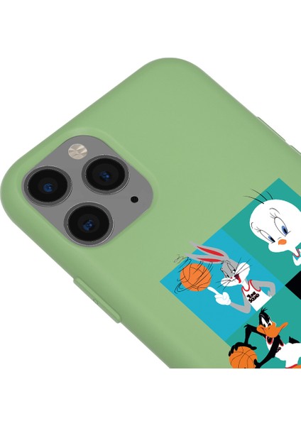 Apple iPhone 11 Pro Max Yeşil Renkli Silikon Space Team Telefon Kılıfı modelleri