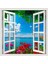 Pencere Poster Duvar Kağıdı Gül Deniz Yapışkanlı Sticker 1