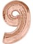 9 Rakam Folyo Balon Rose Gold 100 cm (1 Metre) 1