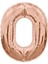 0 Rakam Folyo Balon Rose Gold 100 cm (1 Metre) 1