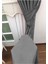 Koyu Gri Seyrek Pileli Fon Perde 50 x 250 cm 2