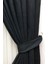 Siyah Normal Pileli Fon Perde 60 x 240 cm 3