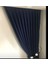 Lacivert Seyrek Pileli Fon Perde 50 x 250 cm 2