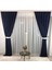 Lacivert Seyrek Pileli Fon Perde 50 x 250 cm 5