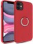 Apple iPhone 11 Kılıf Magnet Yüzük Standlı Yumuşak ve Pürüzsüz Kırmızı 1
