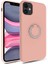 Apple iPhone 11 Kılıf Magnet Yüzük Standlı Yumuşak ve Pürüzsüz Açık Pembe 1
