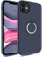 Apple iPhone 11 Kılıf Magnet Yüzük Standlı Yumuşak ve Pürüzsüz Lacivert 1