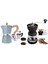 Grossberg Coffee Mokapot ve Yedek Hazneli Cam Kahve Değirmeni Set 1