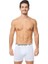 Erkek 6'lı Paket Beyaz Elastan Likralı Boxer 1
