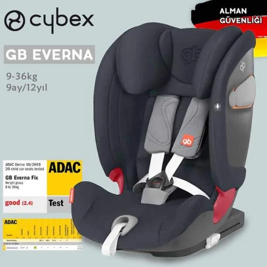 Cybex ADAC'lı GB Everna Fix Isofixli Bebek Çocuk Oto Koltuğu 9-36 kg