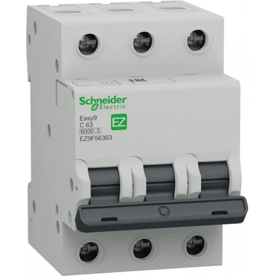 Schneider Electric Schneider EZ9F56363, 63 Amper, 3 Fazlı, C Tipi, Otomatik Sigorta, 6 Ka, B63X3