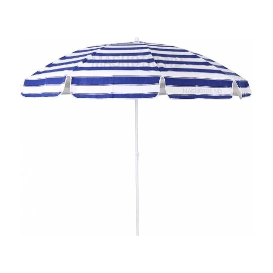 Masho Trend Mavi Beyaz Gabardin Kalın Kumaş Plaj Şemsiyesi - Balkon Şemsiyesi - Bahçe Şemsiyesi