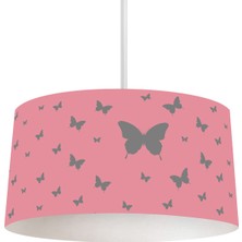 Talia Home Pembe Kelebek Desen Çocuk  Odası Sarkıt Avize TLAV-155
