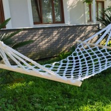 M3 Decorium Suya Dayanıklı Polyester Çift Kat Kişilik El Örgü Kalın Halatlı Ipli Sallanan Sağlam Hamak Salıncak