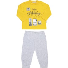 Babydola %100 Pamuk Erkek Bebek Baskılı Uzun Kollu Pijama Takımı
